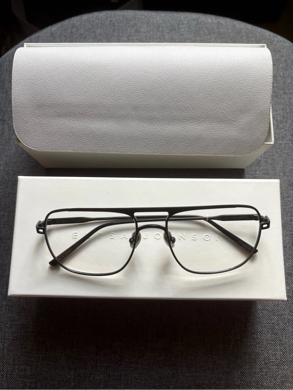 Elise Johnson Jane style Sleek Black Metal Aviator Glasses